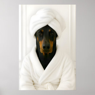 Impression de salle de bain amusante de Dobermann,