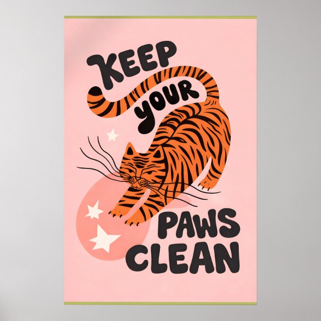 Impression de salle de bain au tigre, citation d'a (Devant)