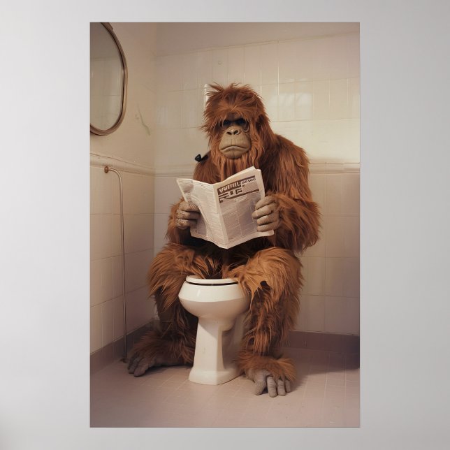 Impression de salle de bain Bigfoot drôle Sasquatc (Devant)
