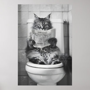 Impression de salle de bain de chat drôle Animaux 