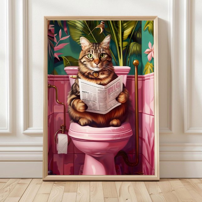 Impression de salle de bain de chat tigré drôle Ch (Créateur téléchargé)