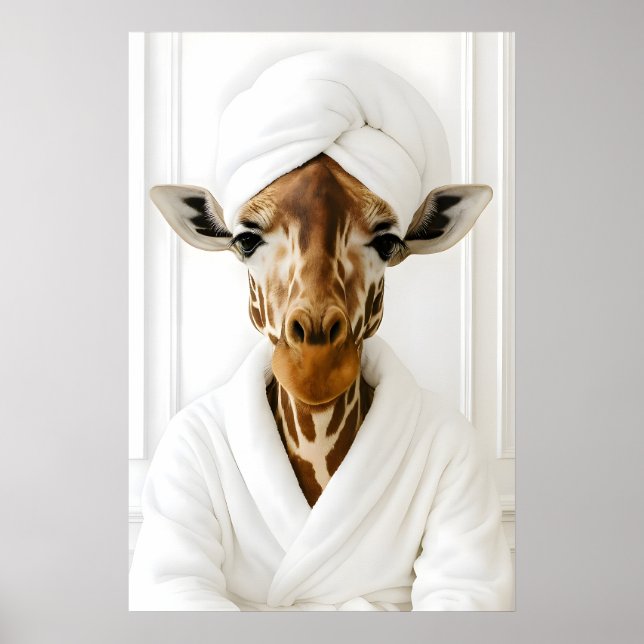 Impression de salle de bain de girafe amusante, gi (Devant)
