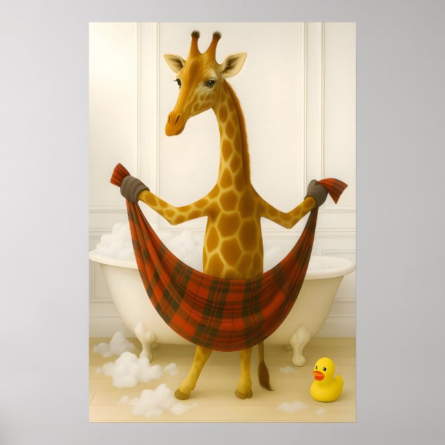 Impression de salle de bain de girafe drôle, Giraf (Devant)