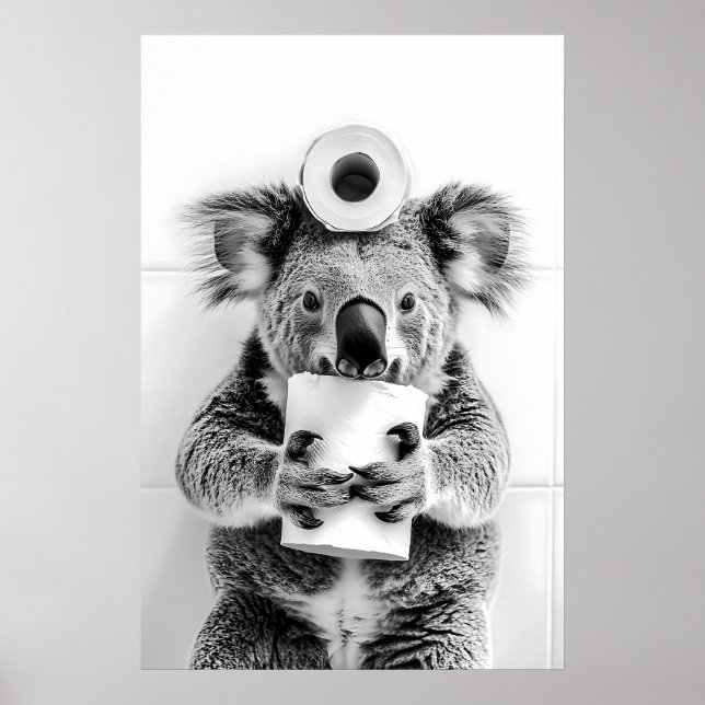 Impression de salle de bain de koala drôle Humour  (Devant)