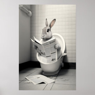 Impression de salle de bain de lapin drôle Lapin l