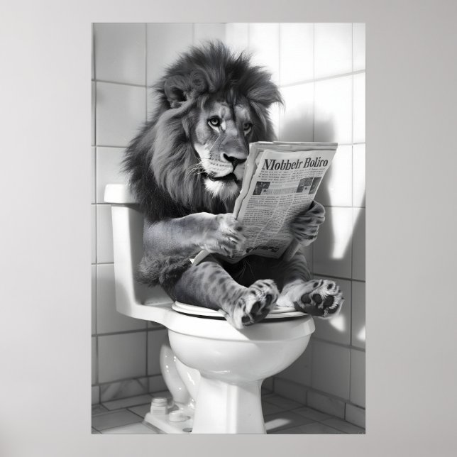 Impression de salle de bain de lion drôle Animal v (Devant)
