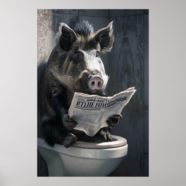 Impression de salle de bain de sanglier drôle, toi (Devant)