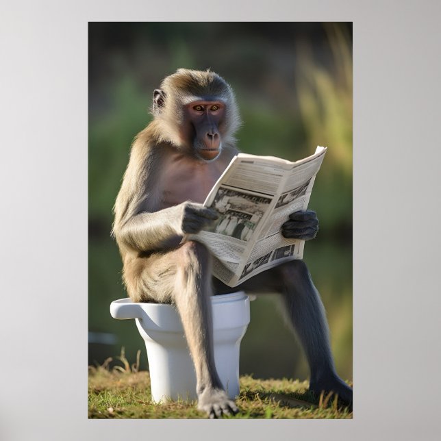 Impression de salle de bain de singe mandrill drôl (Devant)