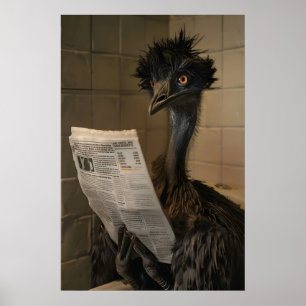 Impression de salle de bain d'émeu drôle, Animal l