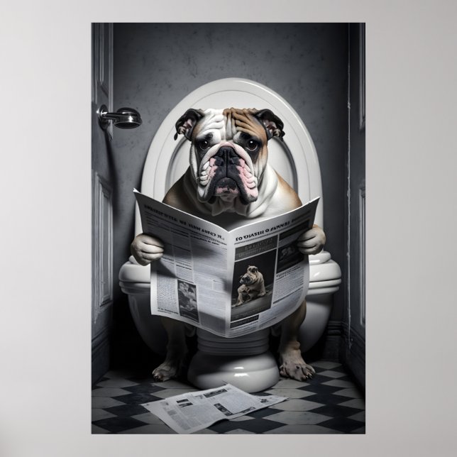 Impression de salle de bain drôle de bouledogue Ar (Devant)