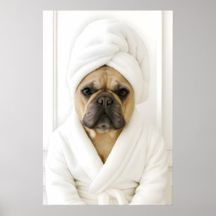Impression de salle de bain drôle de Bouledogue Fr