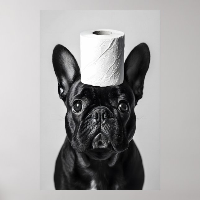 Impression de salle de bain drôle de Bouledogue Fr (Devant)