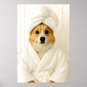 Impression de salle de bain drôle de Corgi gallois