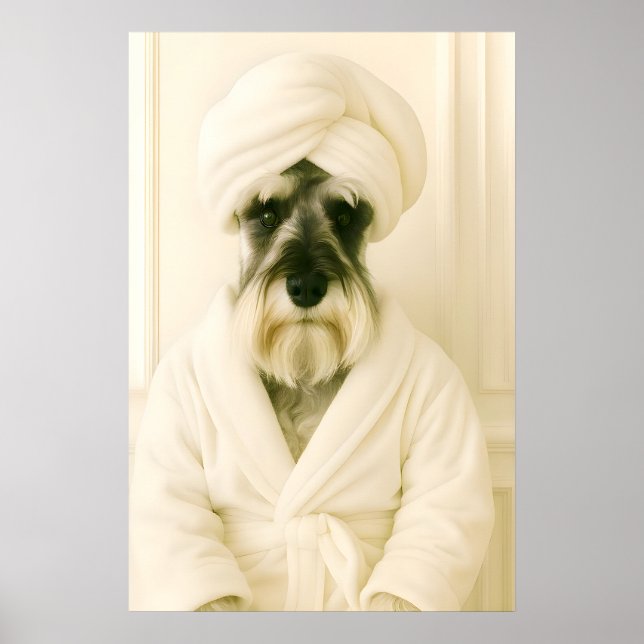 Impression de salle de bain drôle de Schnauzer nai (Devant)
