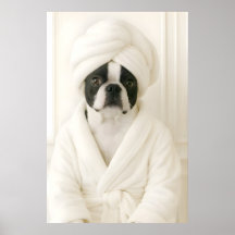 Impression de salle de bain drôle de Terrier de Bo