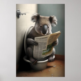 Impression de salle de bain drôle d'ours koala Art