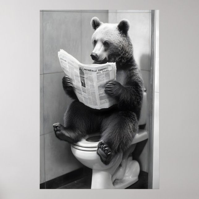 Impression de salle de bain ours drôle, journal de (Devant)