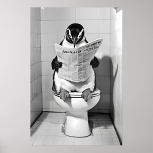 Impression de salle de bain pingouin drôle humour