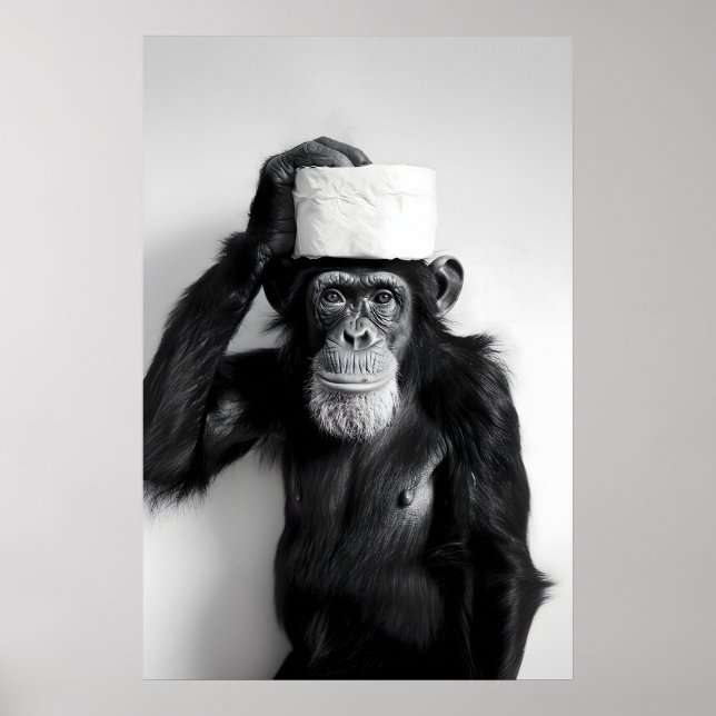Impression de salle de bain singe drôle Photo d'an (Devant)