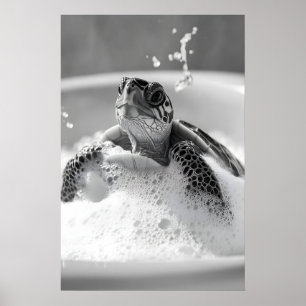 Impression de salle de bain tortue bulles, Animal