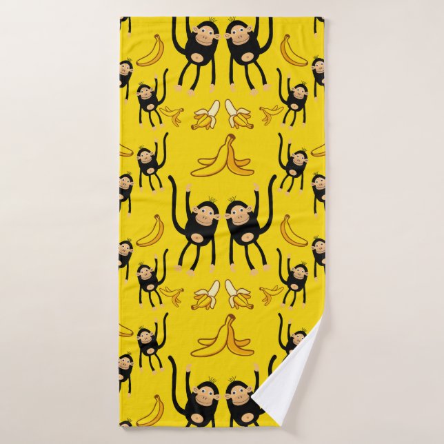 Impression De Singe Et De Banane (Serviette de bain)