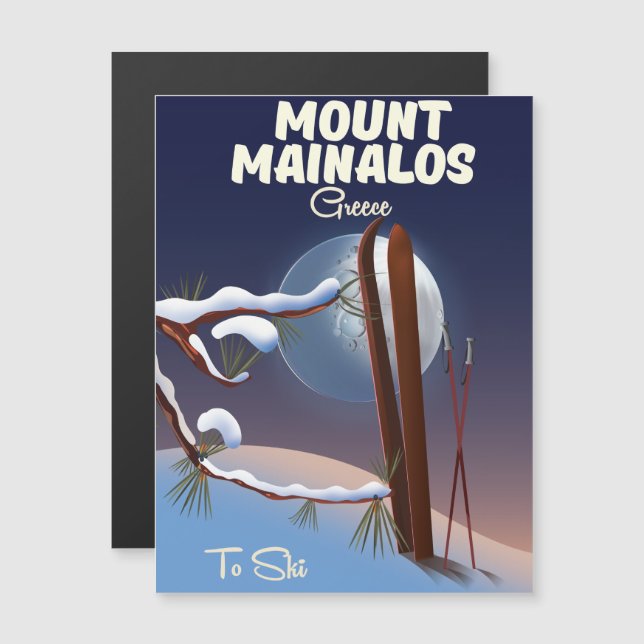 Impression de ski grecque du Mont Mainalos. (Devant / Derrière)