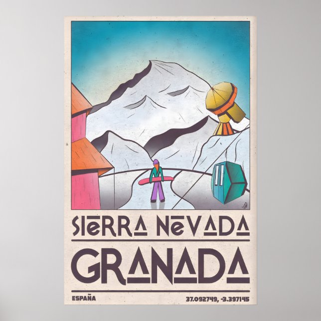 Impression de station de ski vintage - Montagne en (Devant)