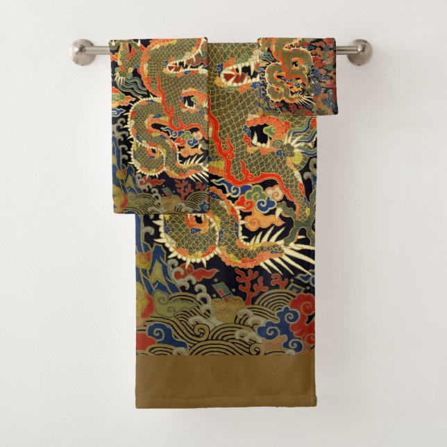 Impression de textile de dragon chinois vintage Ar (En situation)