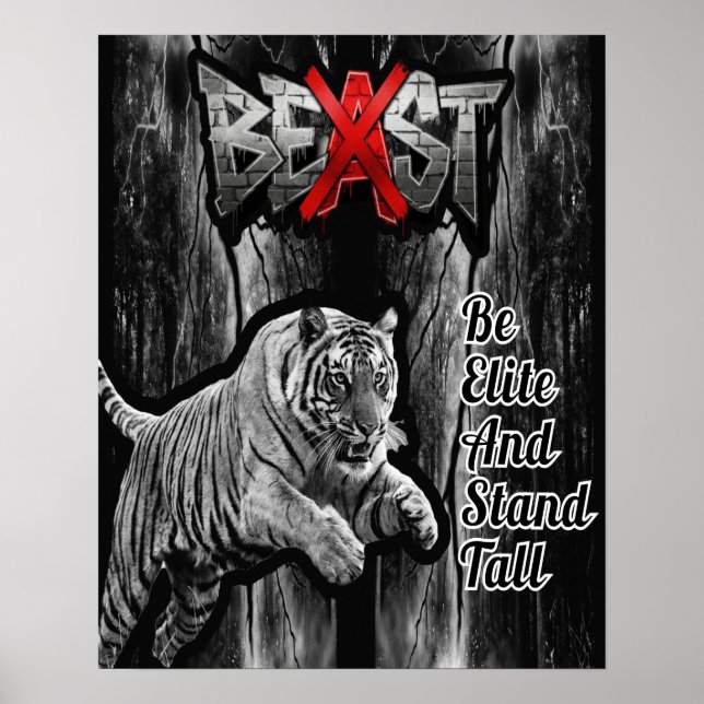Impression de tigre BEAST, Affiche de valeur en pa (Devant)