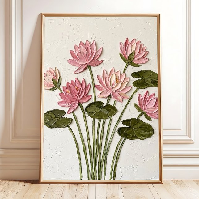Impression de toile abstraite de nénuphar rose éth (Créateur téléchargé)