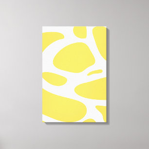 Impression de toile abstraite jaune blanc