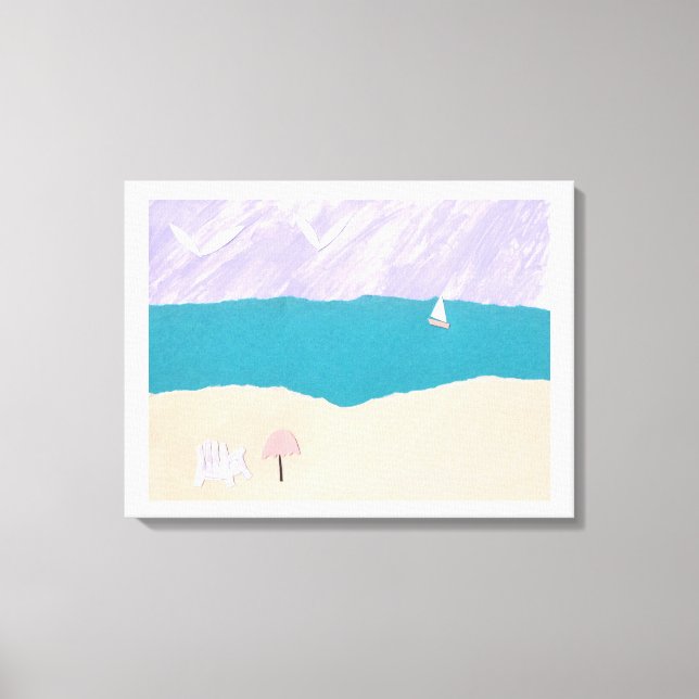 Impression de toile avec conception de plage (Recto)
