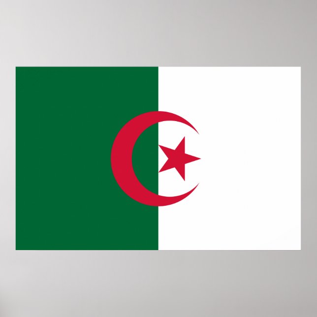 Impression de toile avec Drapeau d'Algérie (Devant)