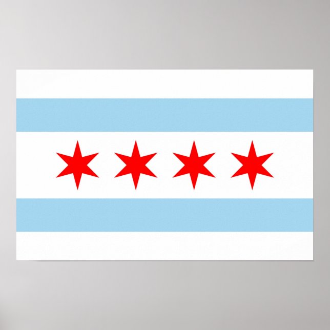 Impression de toile avec Drapeau de Chicago, U.S.A (Devant)