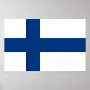 Impression de toile avec drapeau de Finlande