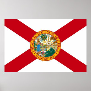 Impression de toile avec Drapeau de Floride, U.S.A