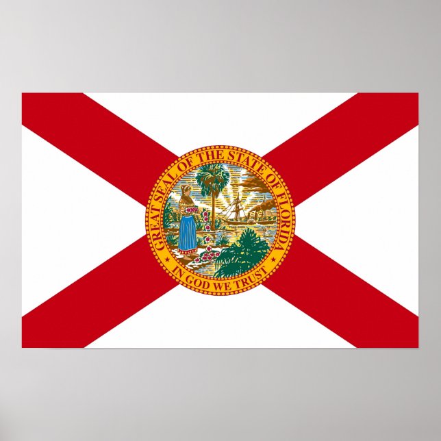 Impression de toile avec Drapeau de Floride, U.S.A (Devant)