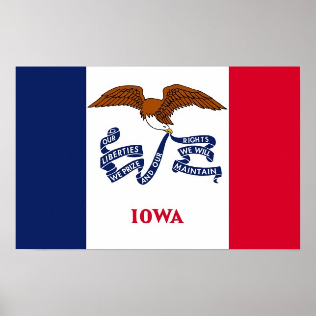 Impression de toile avec Drapeau de l'Iowa, U.S.A. (Devant)