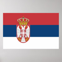 Impression de toile avec drapeau de Serbie