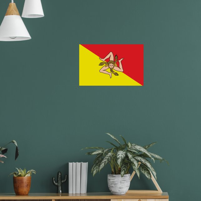 Impression de toile avec Drapeau de Sicile, Italie (Salon 1)
