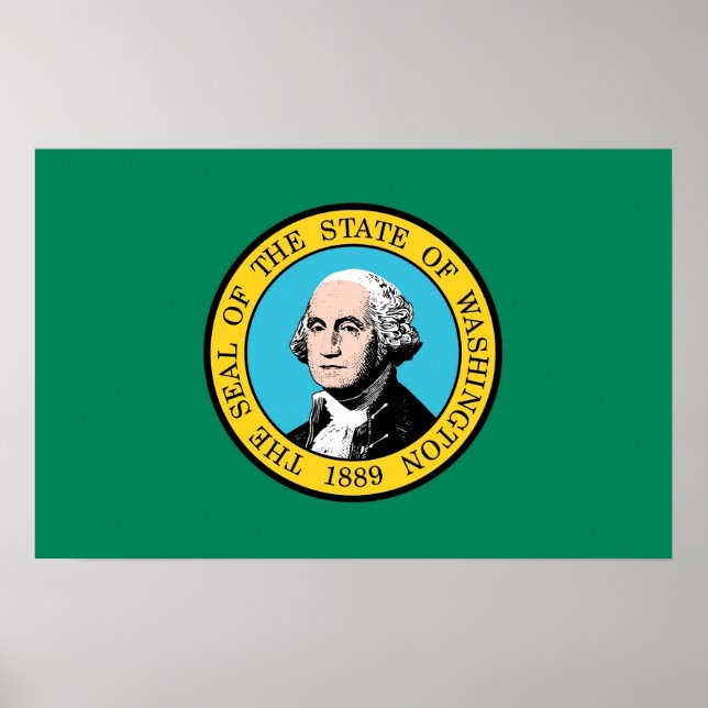 Impression de toile avec Drapeau de Washington, U. (Devant)