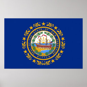 Impression de toile avec drapeau du New Hampshire,