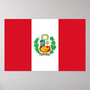 Impression de toile avec drapeau du Pérou