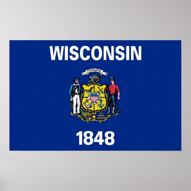 Impression de toile avec Drapeau du Wisconsin, U.S (Devant)