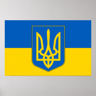 Impression de toile avec Drapeau d'Ukraine