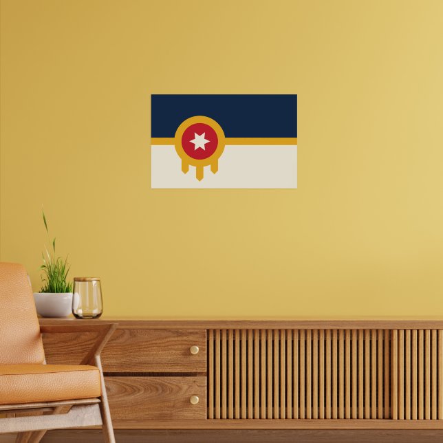 Impression de toile avec le drapeau de Tulsa, Okla (Salon 2)