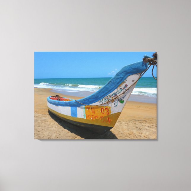 Impression de toile - Bateau de sable blanc Caraïb (Recto)