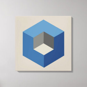 'Impression De Toile Bleue À Cadre Iso-Cube'