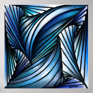 Impression de toile bleue Abstraite