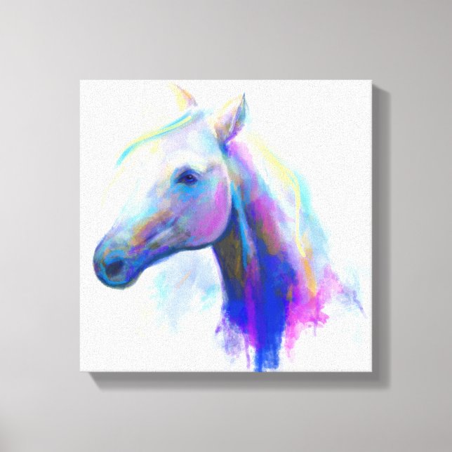 Impression de toile Cheval Abstrait multicolore (Recto)